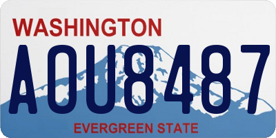 WA license plate AOU8487