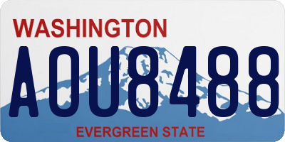WA license plate AOU8488