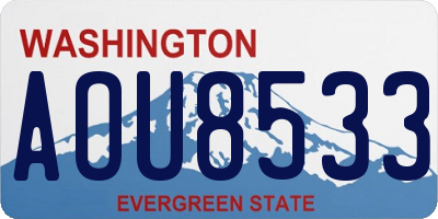 WA license plate AOU8533