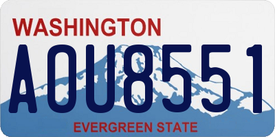 WA license plate AOU8551