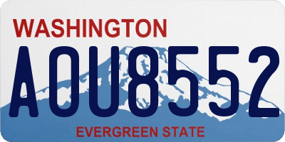 WA license plate AOU8552