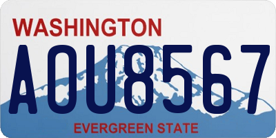 WA license plate AOU8567