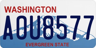 WA license plate AOU8577