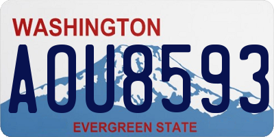 WA license plate AOU8593