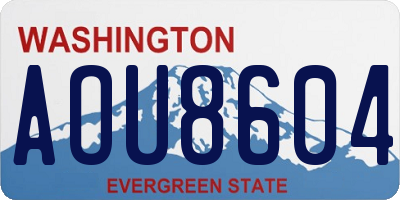 WA license plate AOU8604