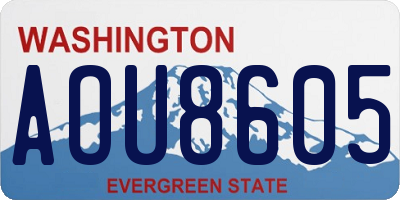 WA license plate AOU8605