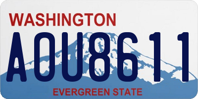 WA license plate AOU8611