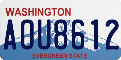 WA license plate AOU8612