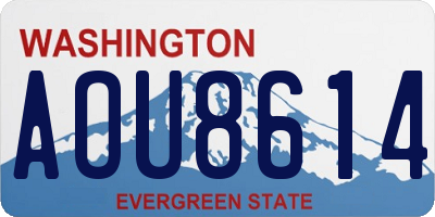 WA license plate AOU8614