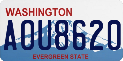 WA license plate AOU8620