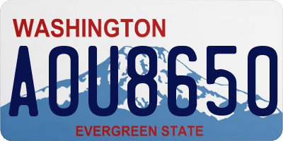 WA license plate AOU8650