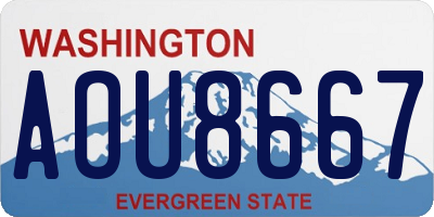 WA license plate AOU8667