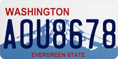 WA license plate AOU8678
