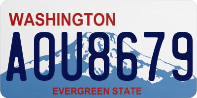 WA license plate AOU8679