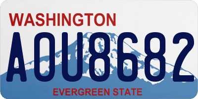 WA license plate AOU8682