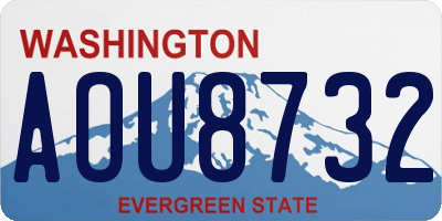 WA license plate AOU8732