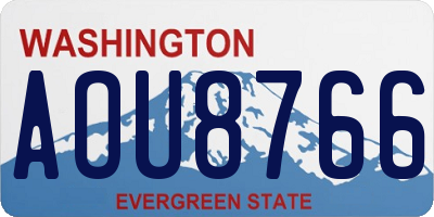 WA license plate AOU8766