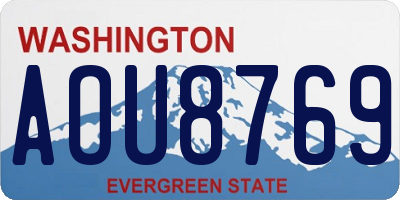 WA license plate AOU8769