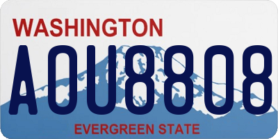WA license plate AOU8808