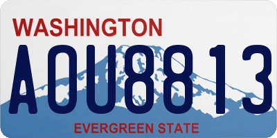 WA license plate AOU8813