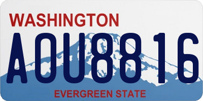 WA license plate AOU8816
