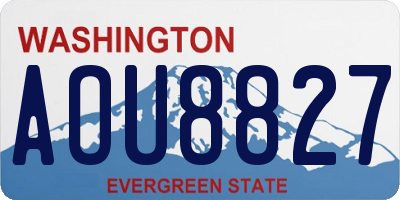 WA license plate AOU8827