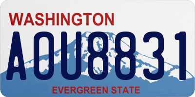 WA license plate AOU8831