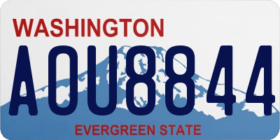 WA license plate AOU8844