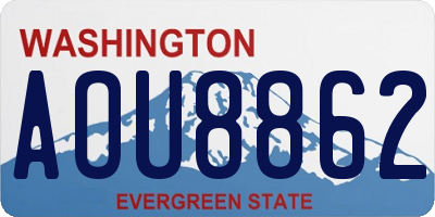 WA license plate AOU8862