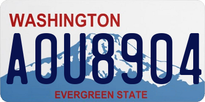 WA license plate AOU8904