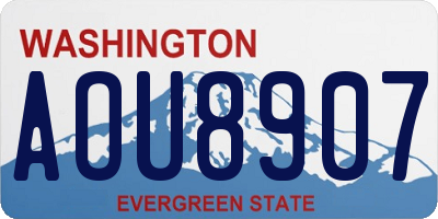 WA license plate AOU8907