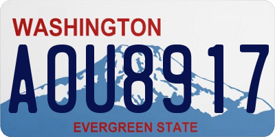 WA license plate AOU8917