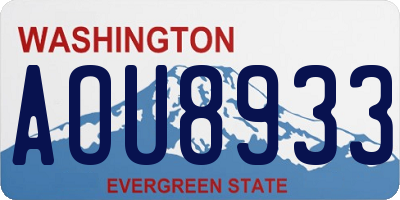 WA license plate AOU8933
