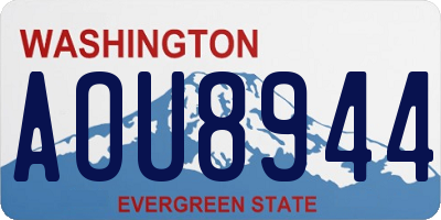 WA license plate AOU8944