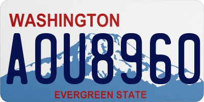 WA license plate AOU8960