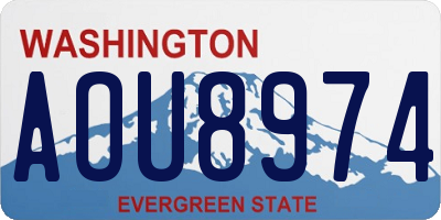 WA license plate AOU8974
