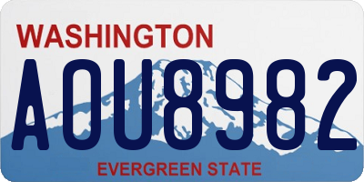 WA license plate AOU8982