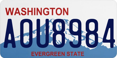 WA license plate AOU8984