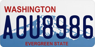 WA license plate AOU8986