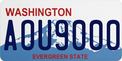 WA license plate AOU9000