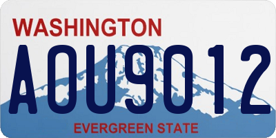 WA license plate AOU9012