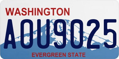 WA license plate AOU9025