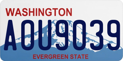 WA license plate AOU9039