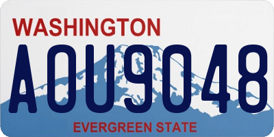 WA license plate AOU9048