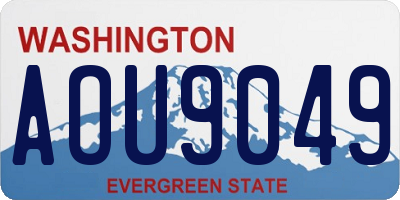 WA license plate AOU9049
