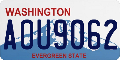 WA license plate AOU9062