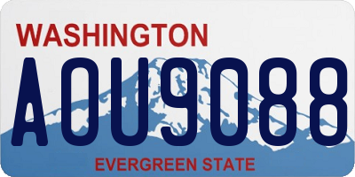 WA license plate AOU9088