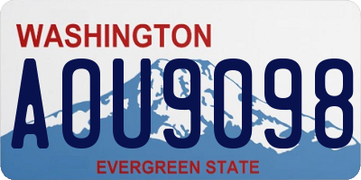 WA license plate AOU9098