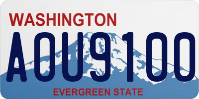 WA license plate AOU9100