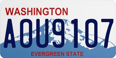 WA license plate AOU9107